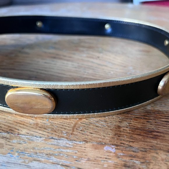 Vintage ESCADA Black and Gold Metal Belt West Germany Size 38 - Picture 1 of 11
